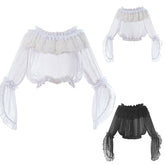 Gothic Lolita Dark Slimming Halloween Long Sleeve Bustier Innerwear for Cosplay - Coscosmos